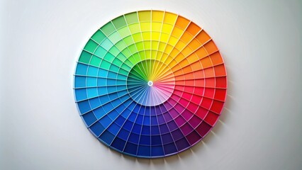 Obraz premium Stock photo of mixing colorful paint on a color wheel