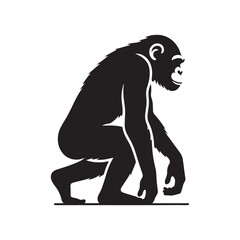 Creative chimpanzee silhouette for diverse artistic projects - Chimpanzee black vector  © Vectorhub