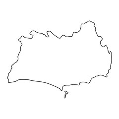 Rayong province map, administrative division of Thailand. Vector illustration.