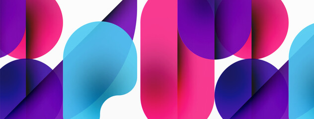 Minimal round shapes geometric abstract background. Circle design. Trendy techno business template for wallpaper, banner, background or landing