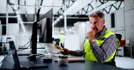 Sad Factory Employee With Stress