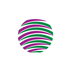 Global earth vector icon with green and purple colors modern concept template