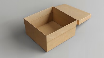 Versatile Open Paper Box Mockup for Effective Product Advertisement, Creative Packaging Solutions, and Professional Marketing Presentations on a Clean Background