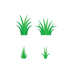 Various shapes of green grass for cartoon templates