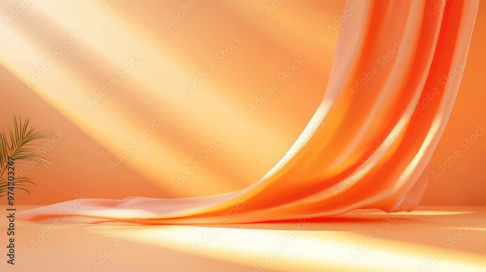 Poster bright light orange background with smooth textures and soft gradients, offering a clean and cheerfu