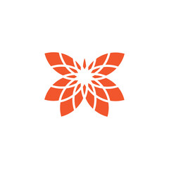 Butterfly icon vector, orange color with modern concept