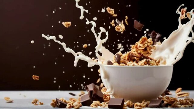pouring milk into a glass