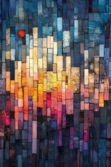 Abstract Mosaic Sunset