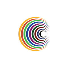 Colorful circle, vector icon in modern spiral style