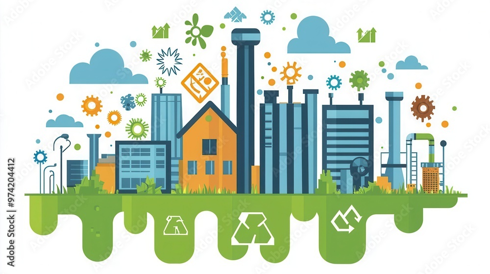 Aufkleber lean process improvement tools with a focus on waste reduction and continuous improvement