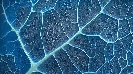 Microscopic close-up of a thin leaf section with diffused cool lighting, realistic style capturing intricate cellular and vein patterns, scientific and meticulous mood, focusing on the fine details