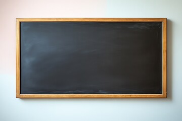 Empty Wooden Framed Blackboard Hanging on a Wall