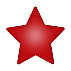 Red Christmas Star with Light Effect, Isolated on White