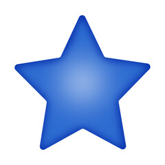 Blue Christmas Star with Light Effect, Isolated on White