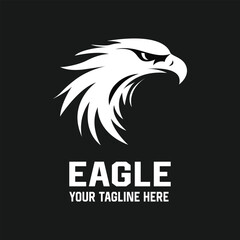simple eagle logo, eagle head silhouette