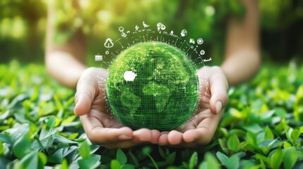 Green circular economy practices in modern industry.