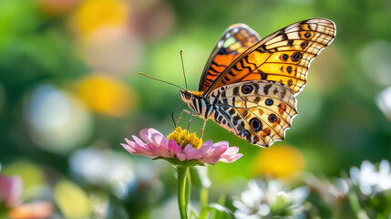 Obraz premium butterfly with flower