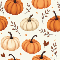 seamless pattern with pumpkins