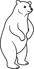 Coloring Book for Kids Bear Standing on Hind Legs
