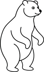 Fun Bear Standing on Hind Legs Coloring Book for Kids
