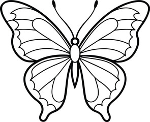 Fototapeta premium Butterfly Coloring Fun with Symmetrical Wings for Kids 