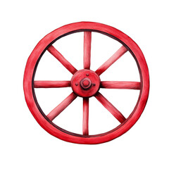 Obraz premium A vibrant red wheel featuring an intricate design. Perfect for creative projects, illustrations, or decorative needs.