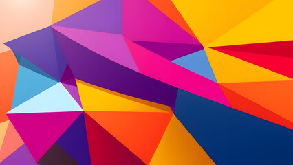 Colorful geometric design with vibrant shapes and gradients in a modern style