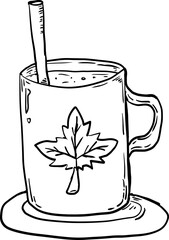 sketch milk drink autumn