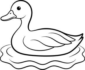 Duck Floating on Water Coloring Book for Kids Easy and Fun
