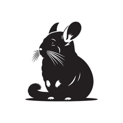 Unique chinchilla silhouette for creative media applications - Chinchilla illustration - minimallest chinchilla vector
