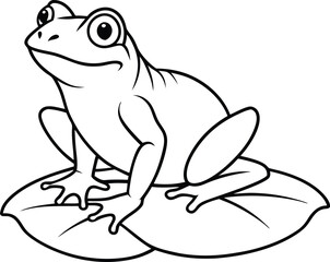 Frog Sitting On a Mushroom Coloring Fun for Kids
