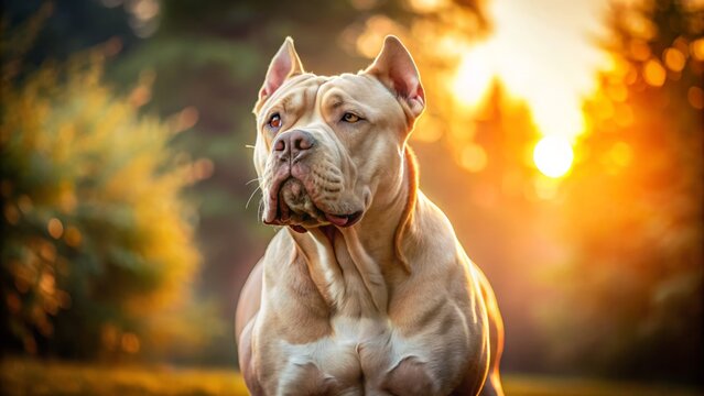 Majestic Bully Kutta dog stands proudly, showcasing its muscular build, wrinkled skin, and distinctive ears, against a