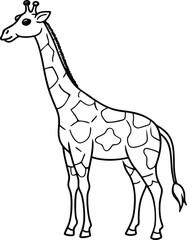 Coloring Book for Kids Giraffe with Its Neck
