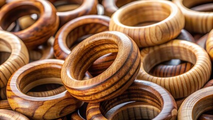 Close-up of natural and brown textured wood rings