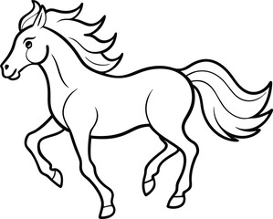Horse Running Coloring Book Fun for Kids
