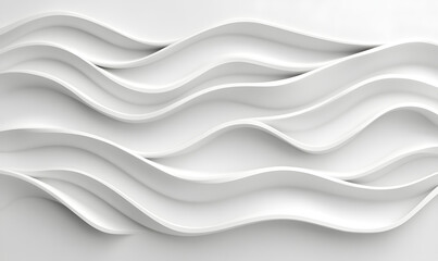 Obraz premium Minimalist style pure white wave world wallpaper
