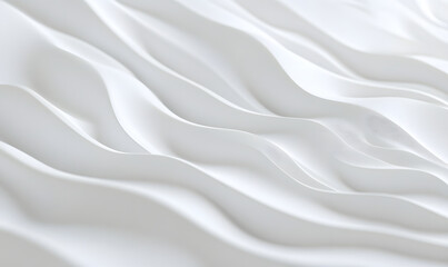 Fototapeta premium Minimalist style pure white wave world wallpaper
