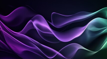 Fototapeta premium abstract background of digital sheets curves tangling around, dark purple to dark green