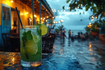 Mojito at a Cuban street salsa dance