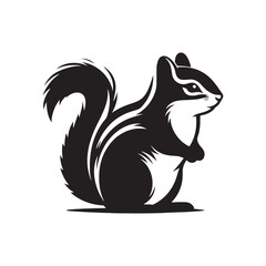 Detailed chipmunk silhouette for modern creative designs - Chipmunk illustration - minimallest chipmunk vector
