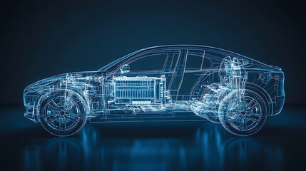 Naklejka premium Electric Car: A Modern Automotive Design