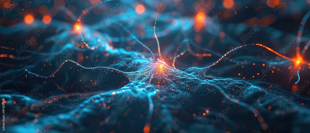 Poster conceptual abstraction of brain neurons. insight concept
