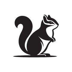 Simplified chipmunk silhouette for diverse creative media - Chipmunk illustration - minimallest chipmunk vector
