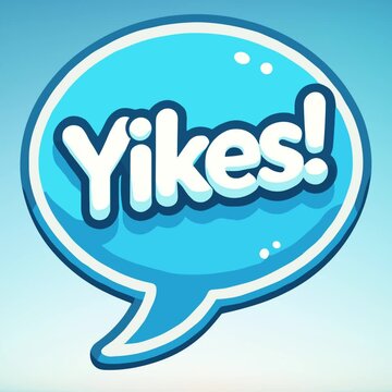 Simple cartoon-style animation of a cloud with "Yikes!" text expanding and contracting