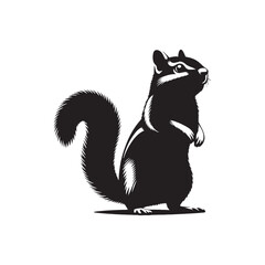 Chipmunk silhouette for versatile design projects - Chipmunk black vector
