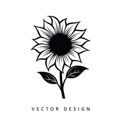 beautiful sunflower vector design isolated illustration