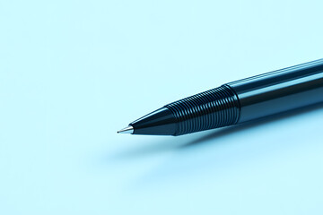 A single fountain pen and ballpoint pen on a white background, closeup view of writing tools used for business and office work