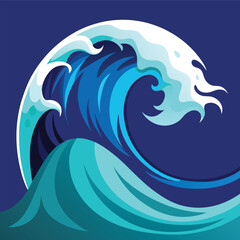 illustration of a waves of sea