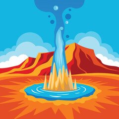 plant in desert geyser