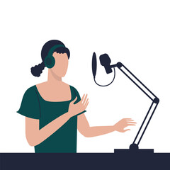 People Doing Podcast. International Podcast Day Illustration